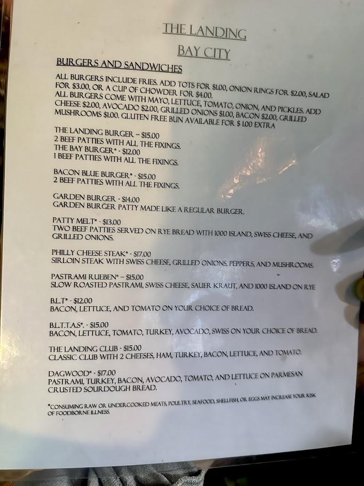 The Landing Restaurant & Lounge Menu image 1