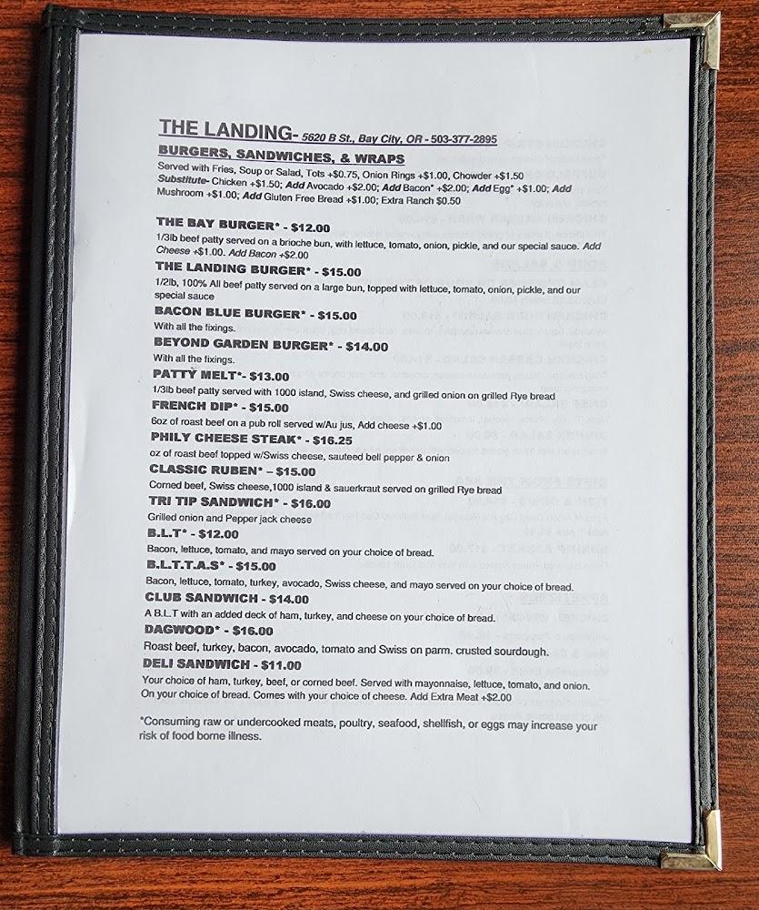 The Landing Restaurant & Lounge Menu image 3